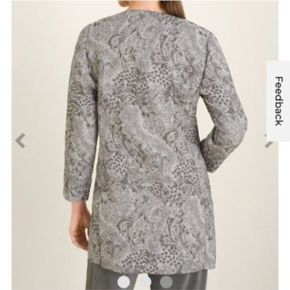 NWOT Chico's Travelers Collection Gray Printed Jacket - Picture 3 of 7